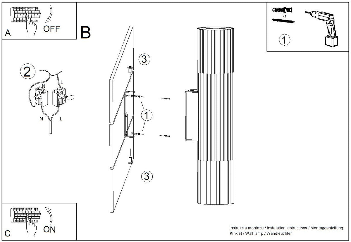 Schéma d'installation du luminaire