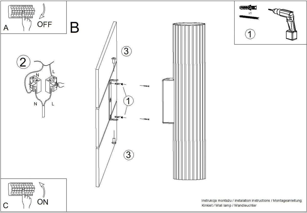 Schéma d'installation du luminaire