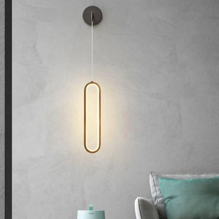 Applique Murale LED Noire Ovale Aluminium Moderne