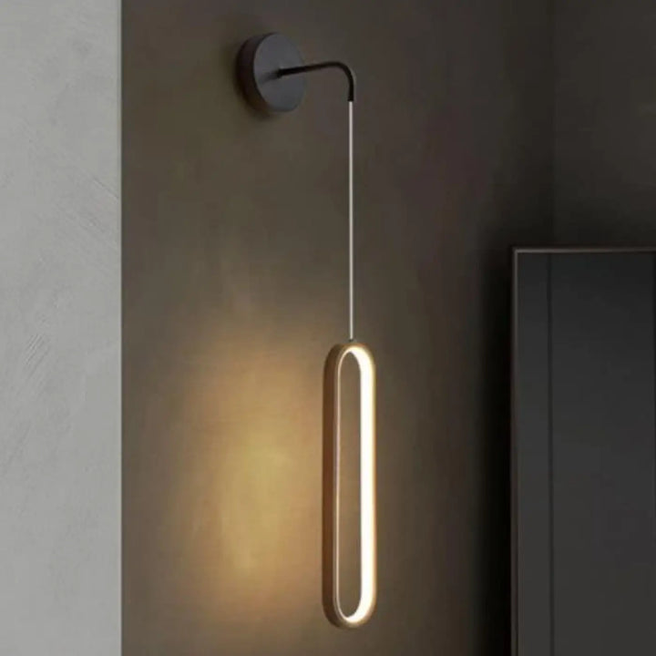 Applique Murale LED Noire Ovale Aluminium Moderne