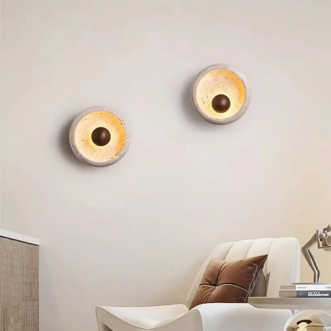 Applique led pierre et bois style organique et élégant
