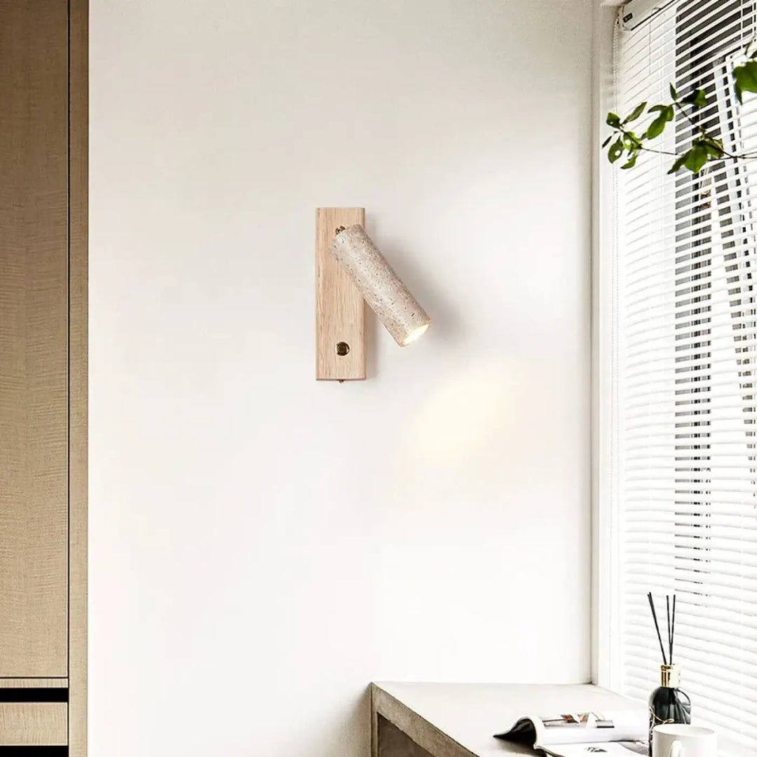 Applique moderne en bois avec interrupteur style chic