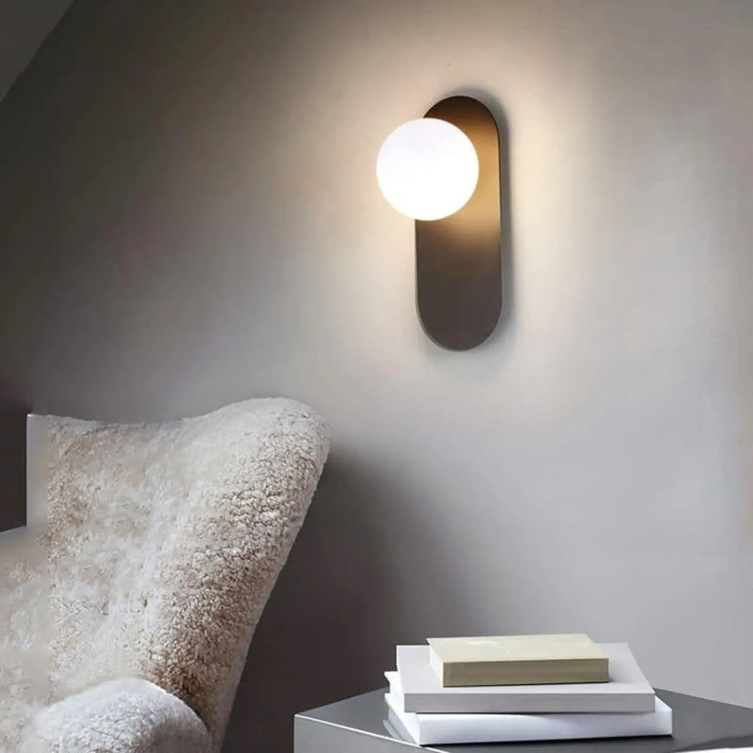 Applique Murale Boule Globe Suspendu en Or ou Noir