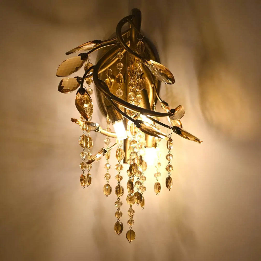 Applique Murale Bronze Et Cristal Style Baroque Argenté