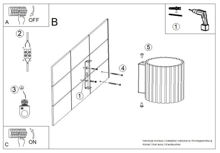 Applique murale aura bordeaux avec forme unique inspirée, abat-jour cylindrique à nervures et fixation métallique