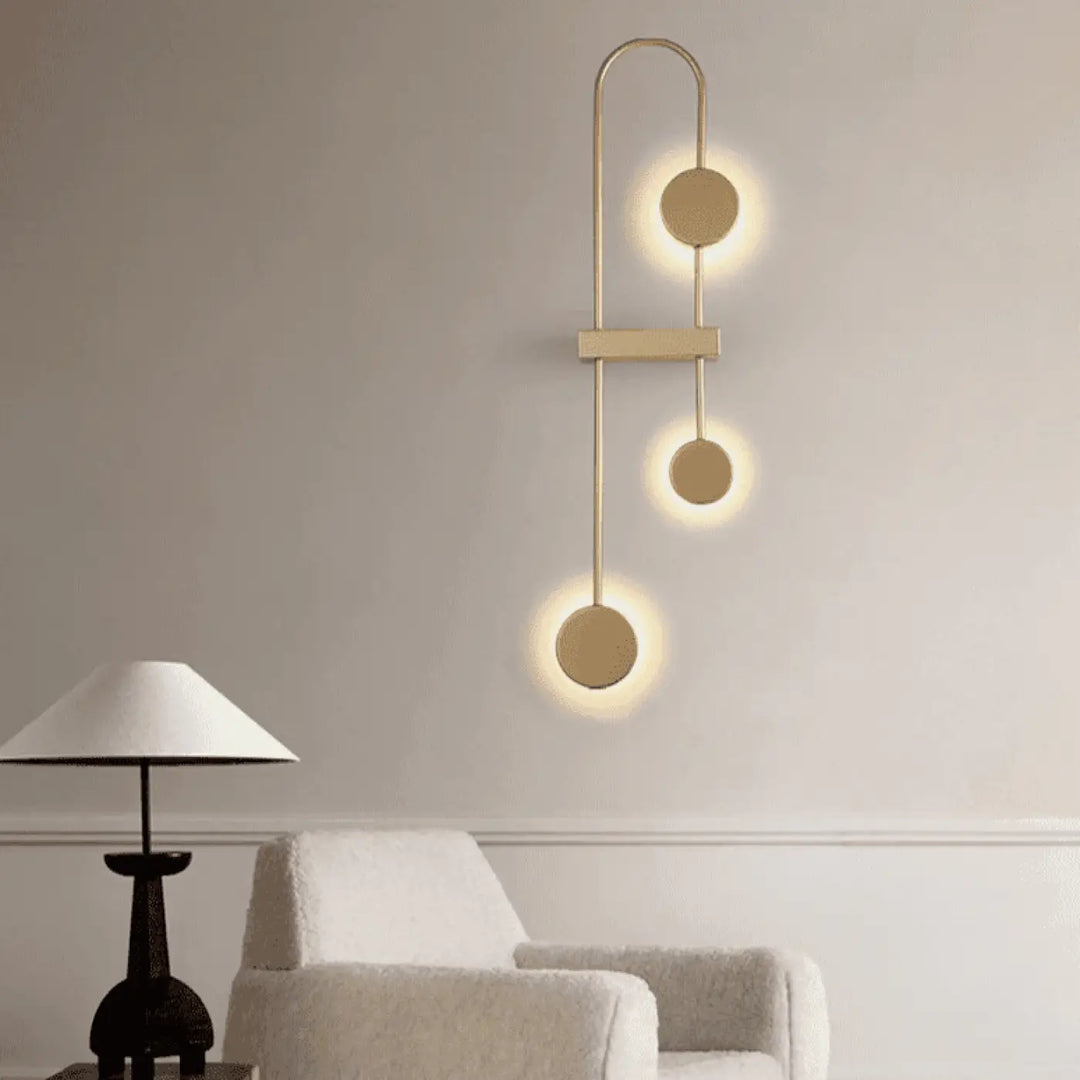Applique Murale LED Élégante en Aluminium Noir et Or