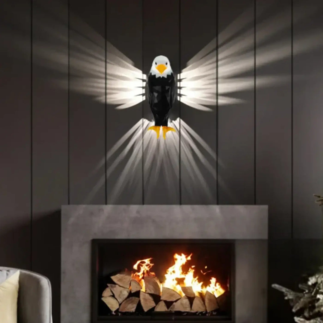 Applique murale aigle noir et blanc pour enfant
