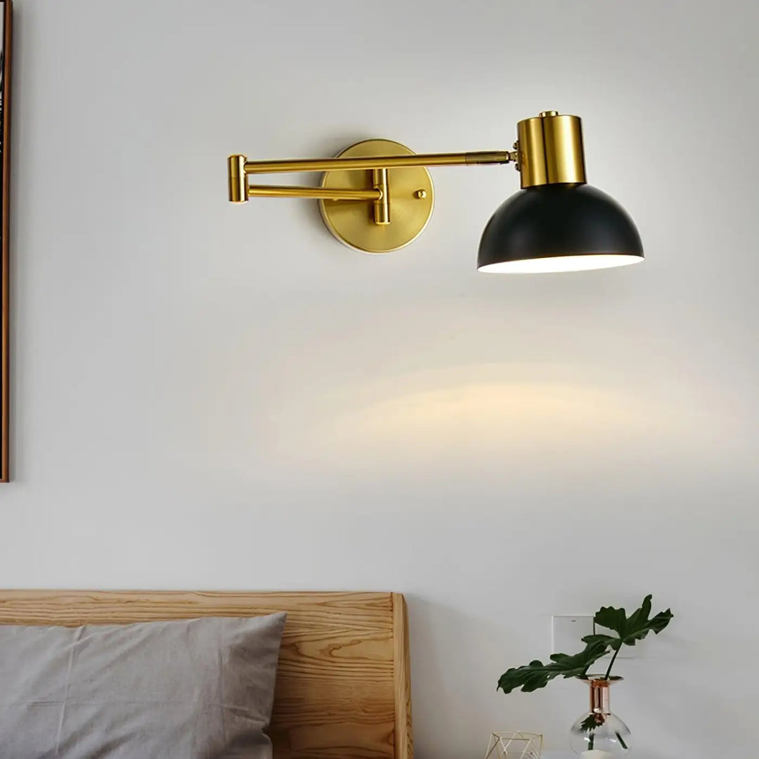Applique Murale Ajustable avec Bras Articulé Doré