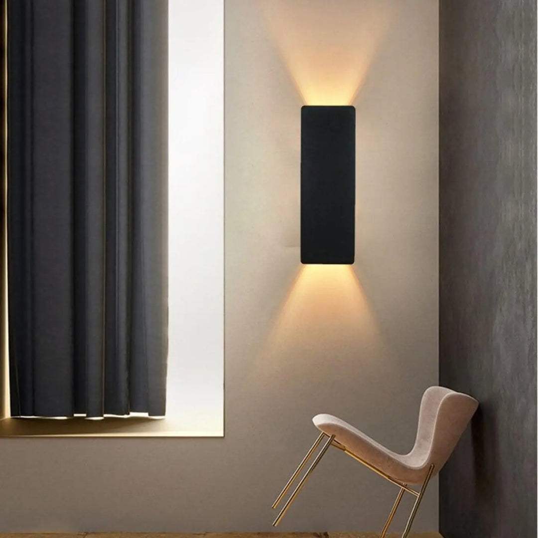 Applique Murale Aluminium Rectangulaire Noir Ou Doré