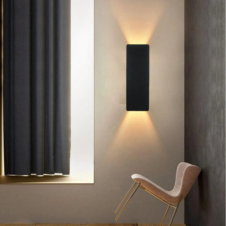 Applique Murale Aluminium Rectangulaire Noir Ou Doré