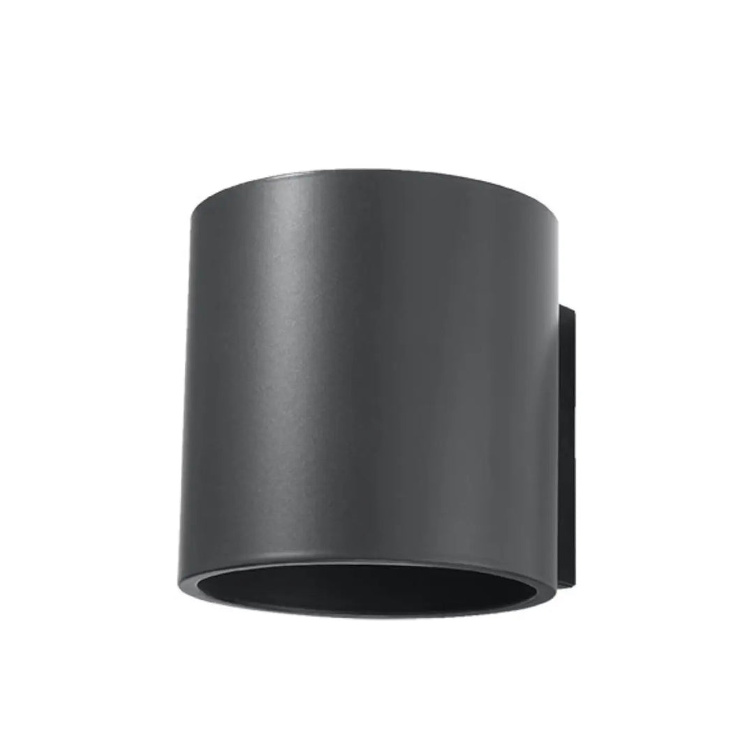 Kinkiet orbis 1 anthracite en bois naturel avec finition mate cylindre mural extérieur noir