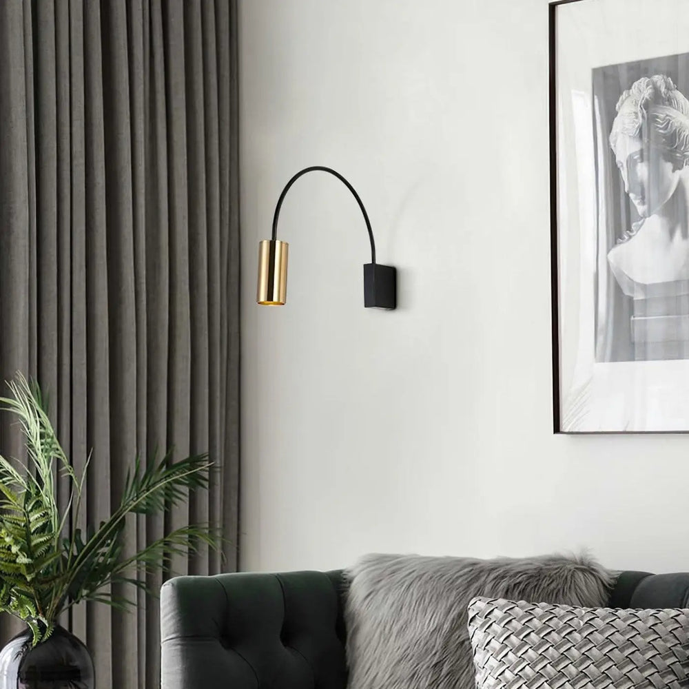 Applique Murale Arc En Métal Noir Et Tête Cylindrique