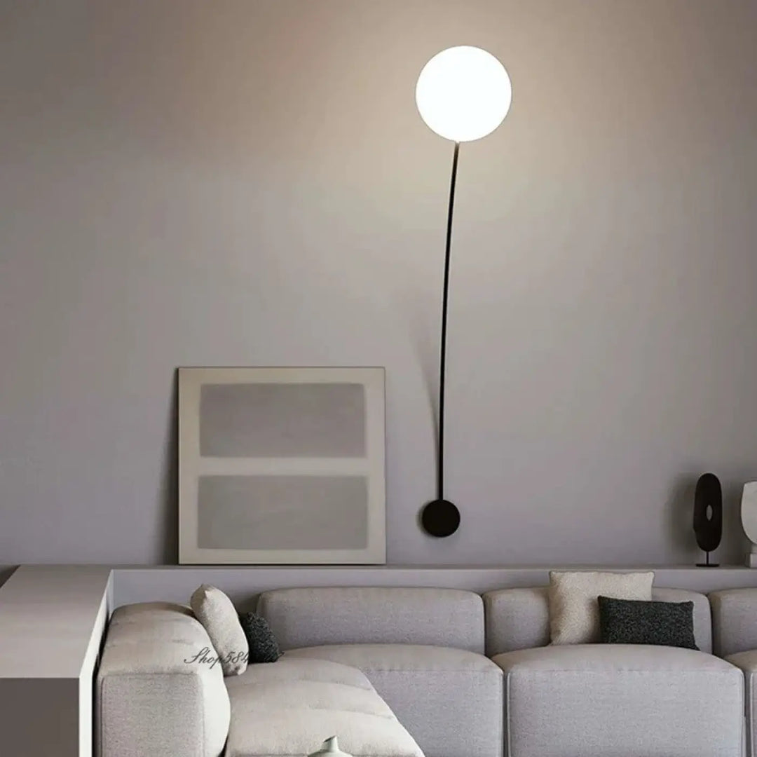 Applique murale arc noir minimaliste à lumière blanche