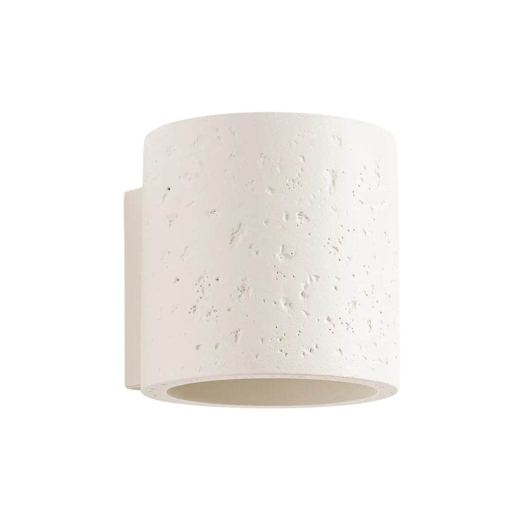 Applique orbis forme originale en béton beige avec finition texturée idéale pour un design contemporain extérieur