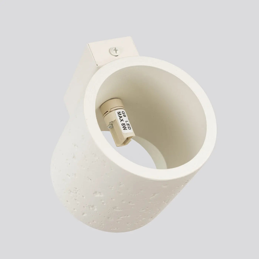 Applique orbis béton beige design contemporain avec forme originale et ampoule led g9 max 8w intégrée