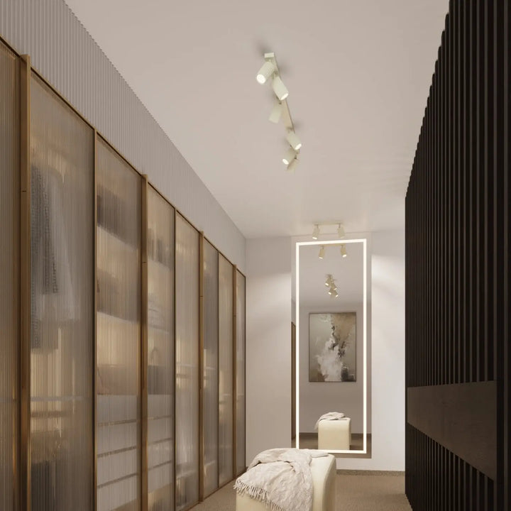Applique murale karbon beige avec plafonnier karbon allie design minimaliste et ampoules gu10 interchangeables