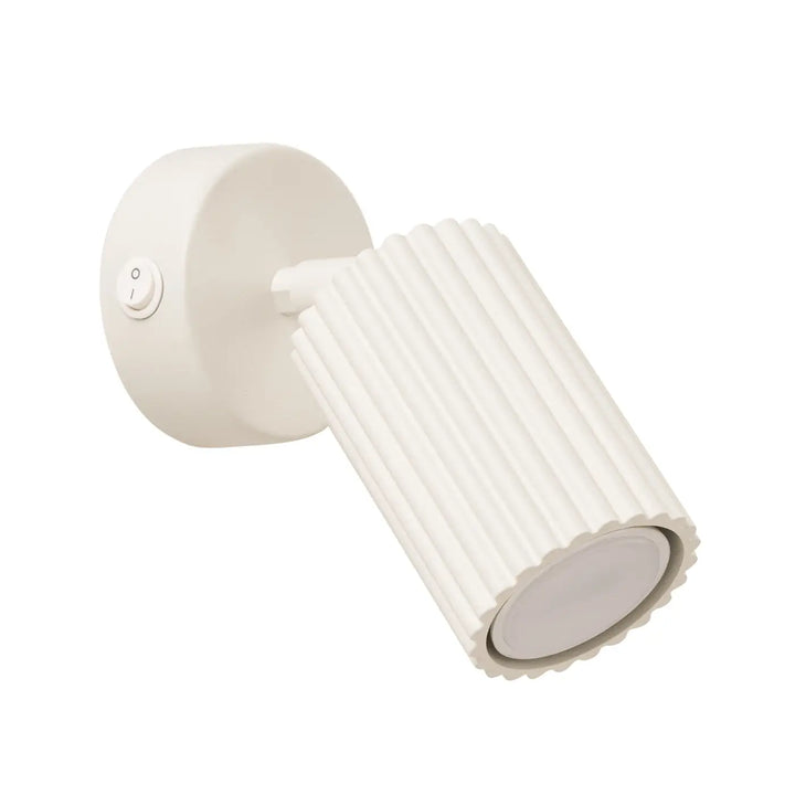 Applique murale karbon beige avec interrupteur en design minimaliste et ampoules gu10 interchangeables