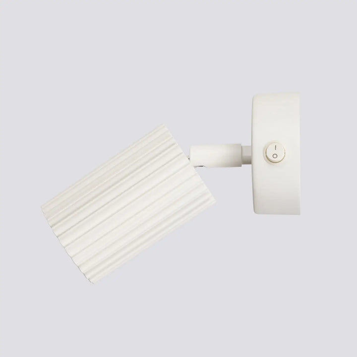Applique murale avec interrupteur karbón beige en céramique rainurée avec design minimaliste et ampoules gu10 interchangeables