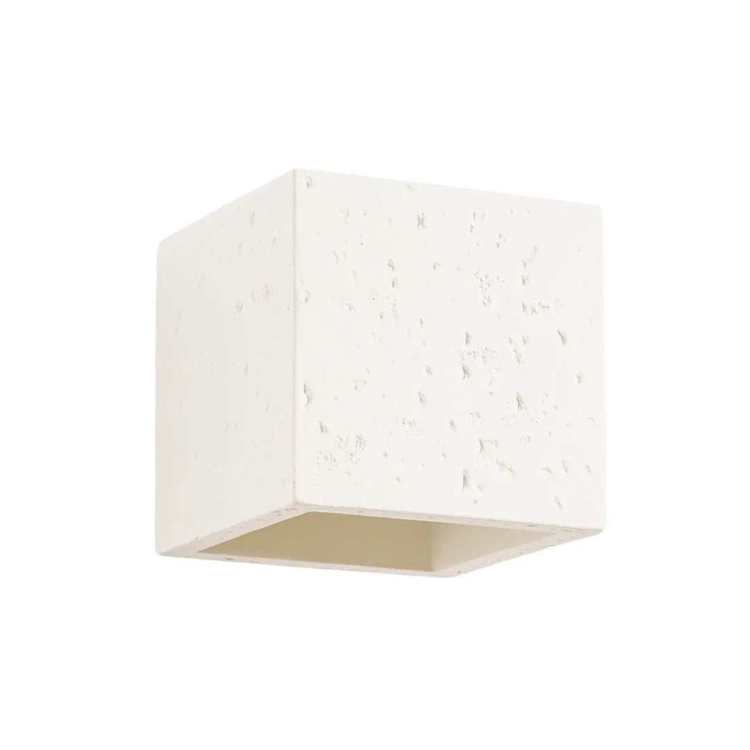 Applique murale en forme originale design contemporain en béton beige texturé pour éclairage extérieur