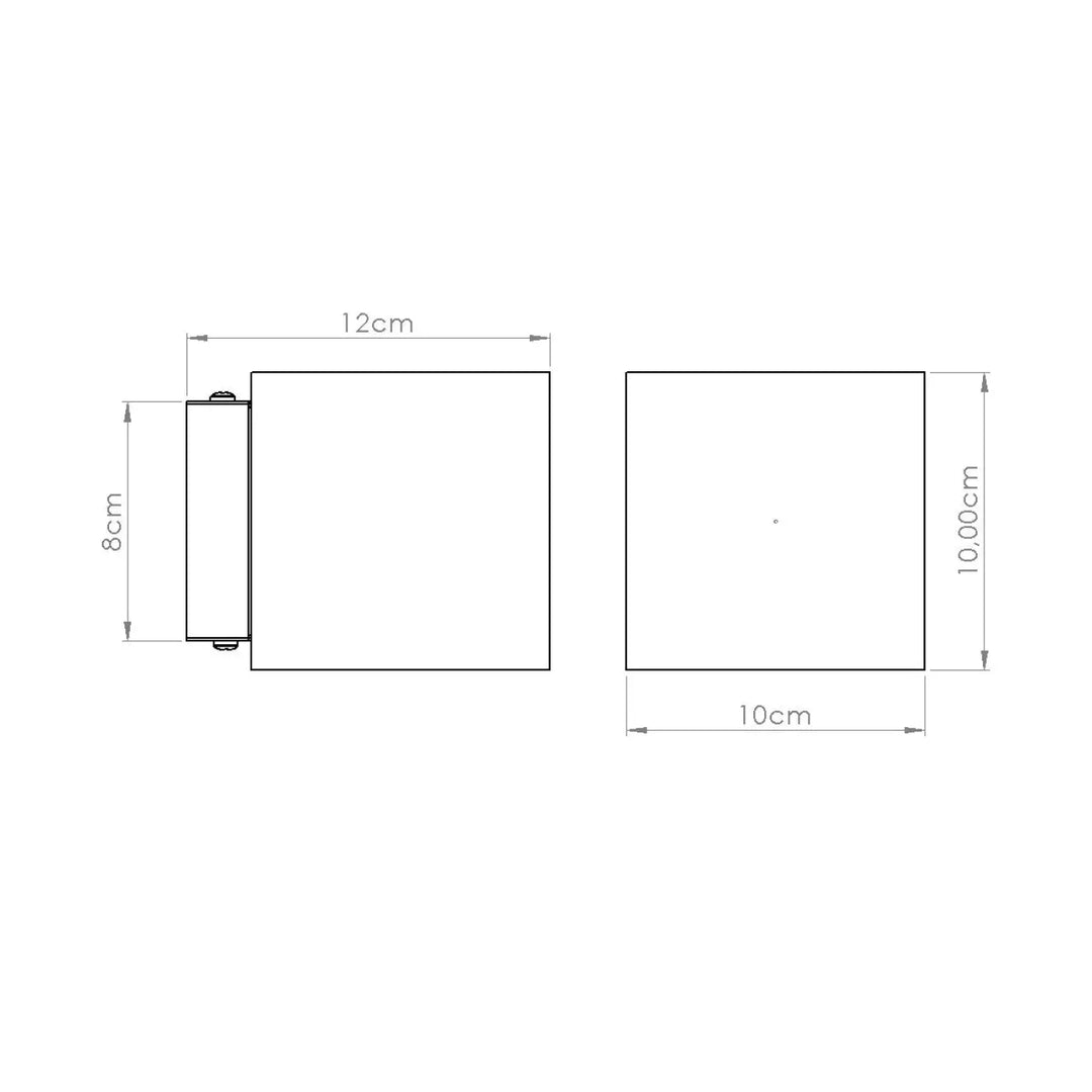 Applique murale design contemporain en béton beige forme originale rectangulaire avec dimensions précises quadrillées