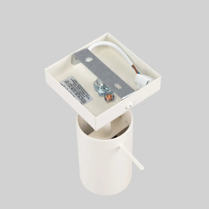 Applique murale lampe ring beige avec fixation carrée et câblage visible pour un éclairage flexible minimalisme moderne