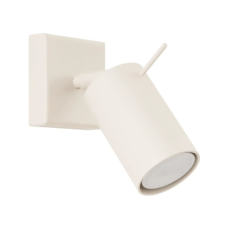 Applique murale lampe ring beige avec spot cylindrique réglable et éclairage flexible pour minimalisme moderne