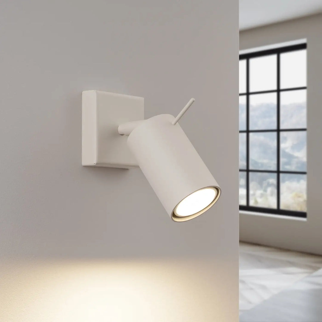 Applique murale lampe ring beige avec finition mate minimalisme moderne et éclairage flexible en métal