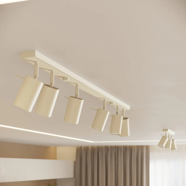 Applique murale ring beige avec lampe ring cylindrique couleur crème pour un éclairage flexible et minimalisme moderne