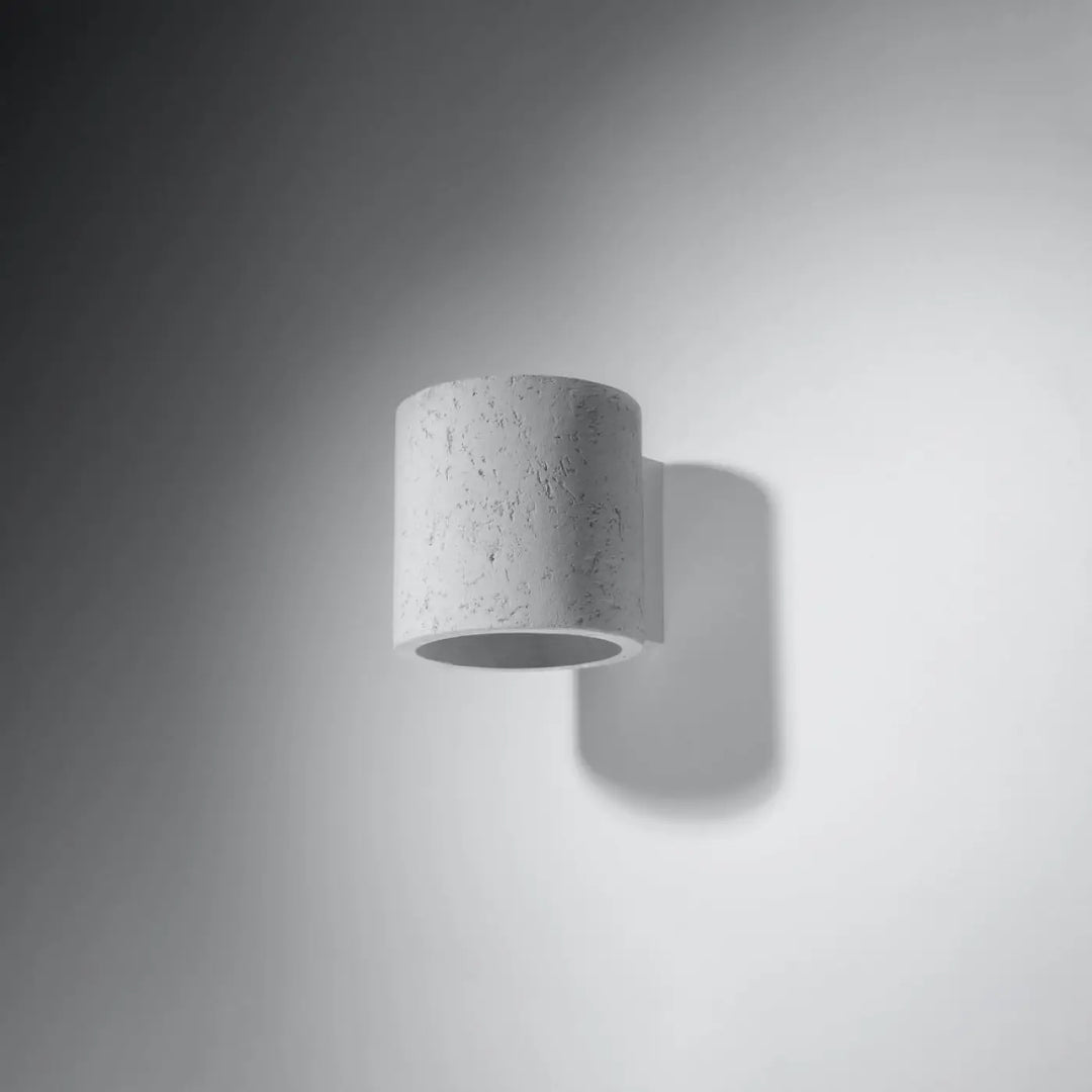 Kinkiet orbis beton minimaliste cylindrique en béton avec finition mate texturée pour éclairage mural contemporain