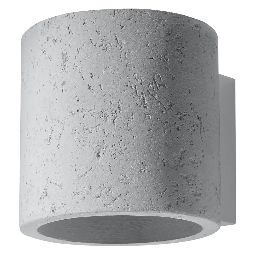 Kinkiet orbis beton gris en béton texturé cylindrique pour mur extérieur