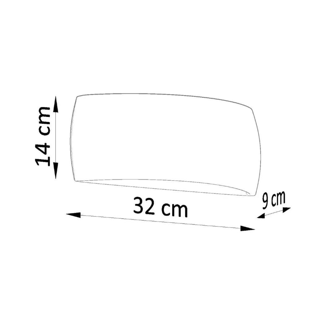 Rectangular blanc céramique pontius l’applique murale pontius 14 cm de haut 32 cm de long avec lumière douce