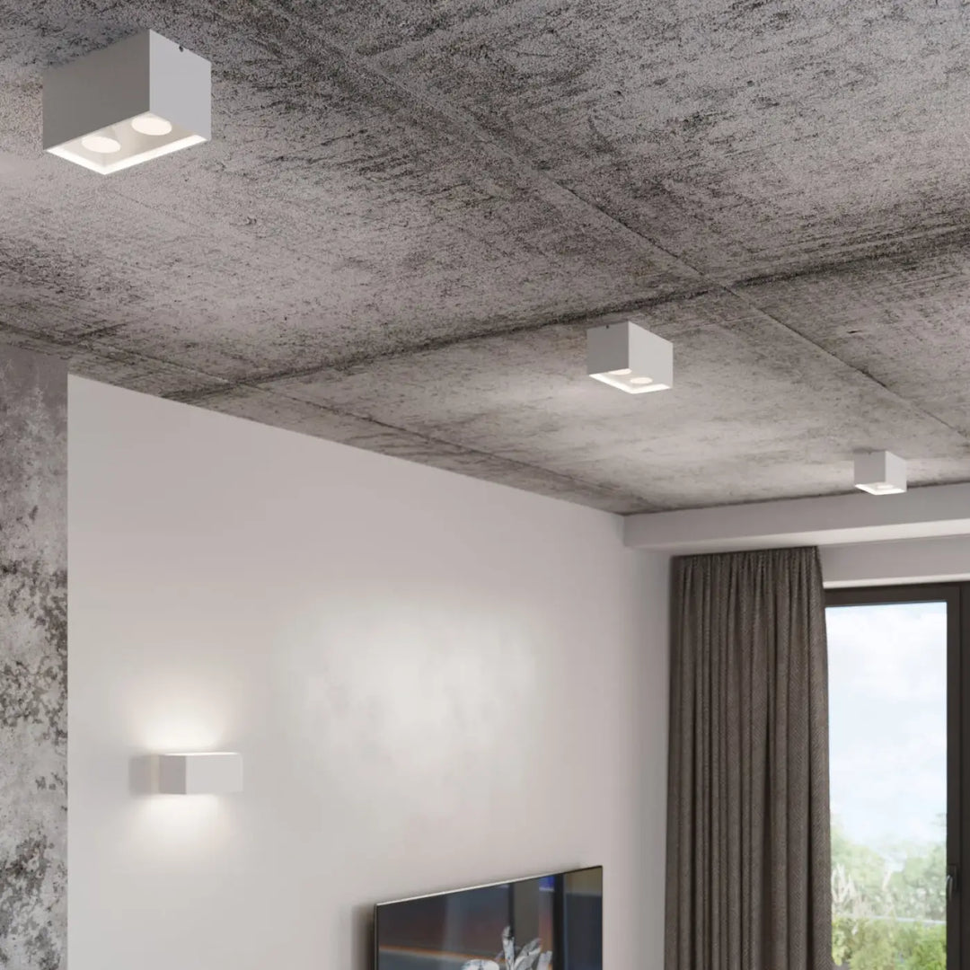 Applique murale quad maxi blanc avec design minimaliste en led pour plafond et mur
