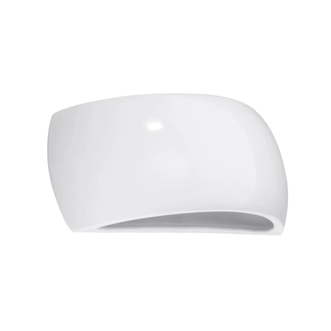 Applique murale pontius vernie blanc en céramique laquée avec design rectangulaire courbé pour une atmosphère unique
