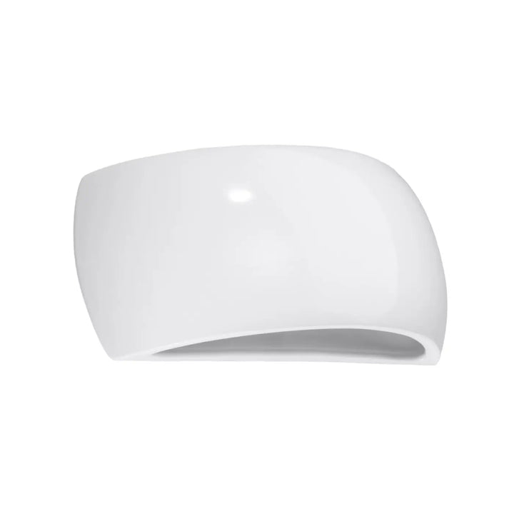 Applique murale pontius vernie blanc en céramique laquée avec design rectangulaire courbé pour une atmosphère unique