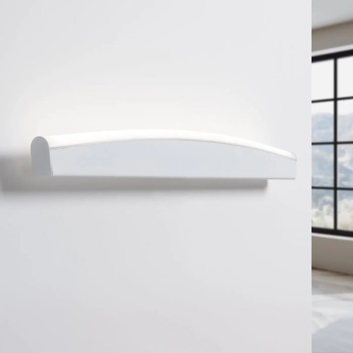 Applique murale jorun 4000k blanc avec étagère murale courbée design élégant et luminaire à led intégré