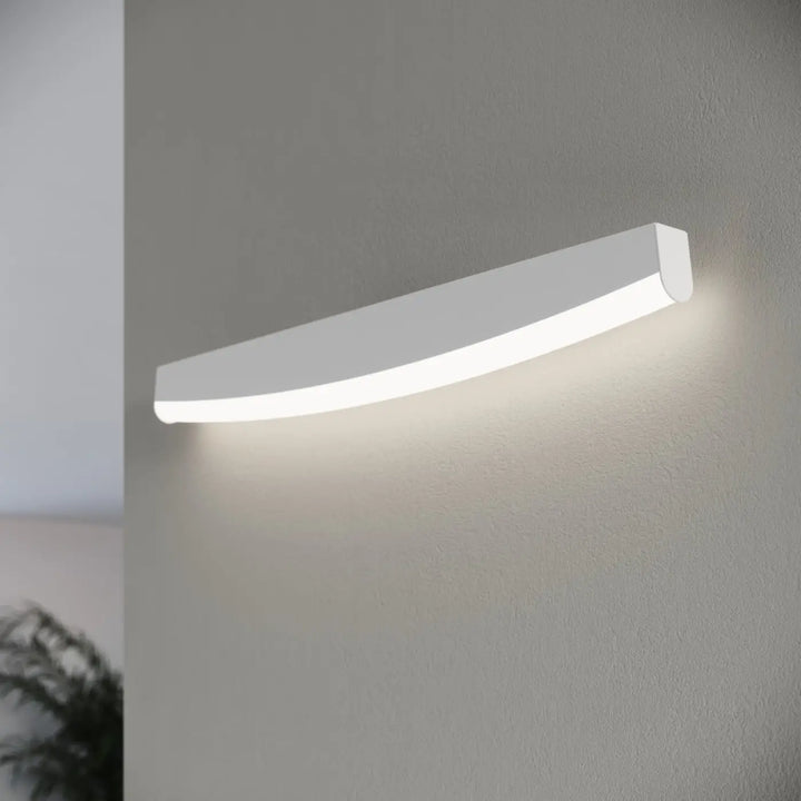 Applique murale jorun 4000k blanc avec luminaire à led design élégant en forme rectangulaire incurvée moderne
