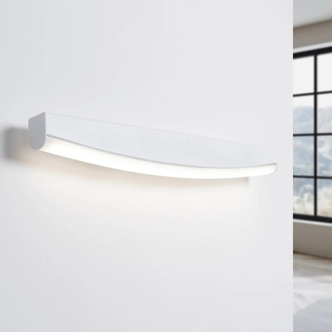 Applique murale jorun 4000k blanc luminaire à led avec design élégant courbé et minimaliste