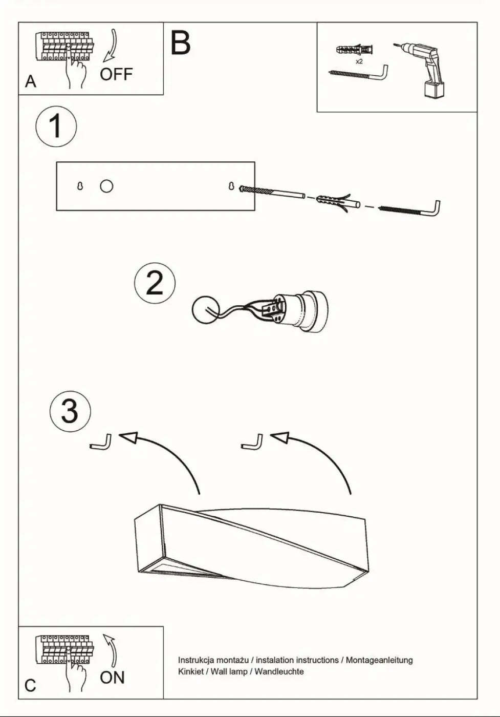 Schéma d'installation du luminaire