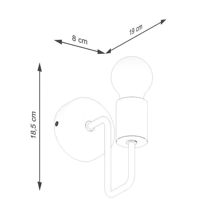 Applique murale lampe timbo blanche avec bras incurvé moderne et ampoule sphérique pour une proposition moderne élégante