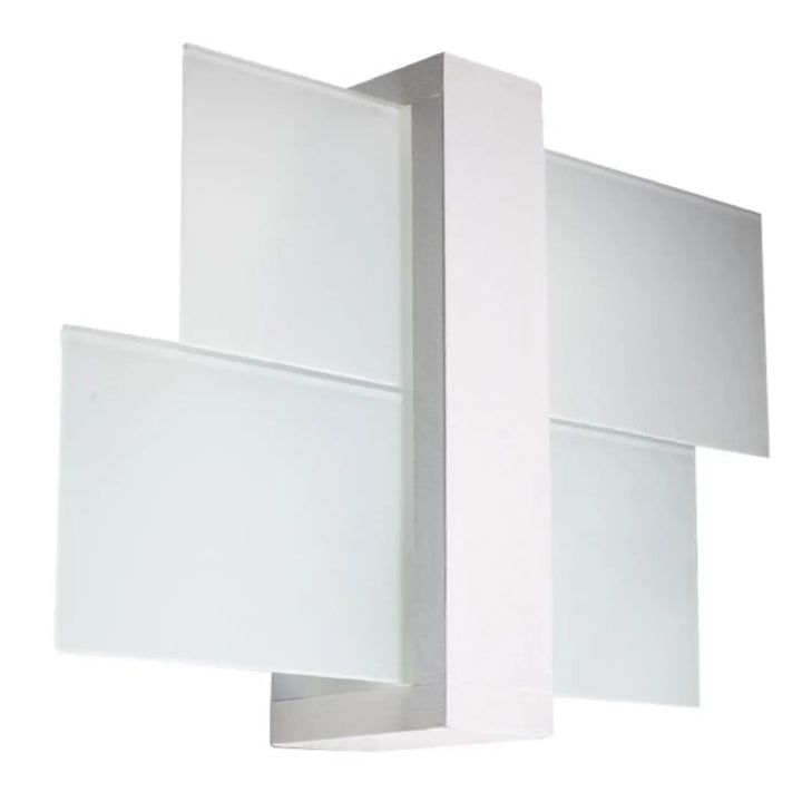 Applique murale feniks 1 blanc avec design intemporel en verre dépoli et cadre métallique pour une atmosphère unique