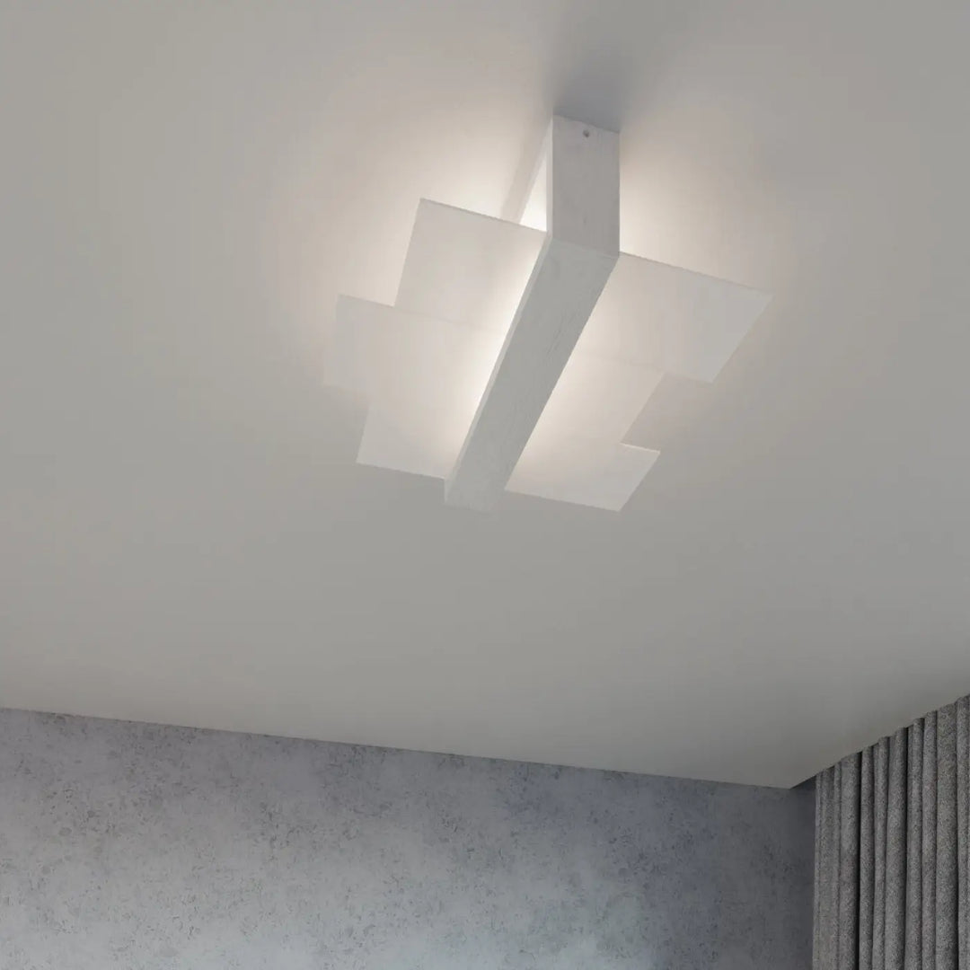 Applique murale feniks 1 blanc avec design intemporel en couches pour une atmosphère unique et lampes surprenantes