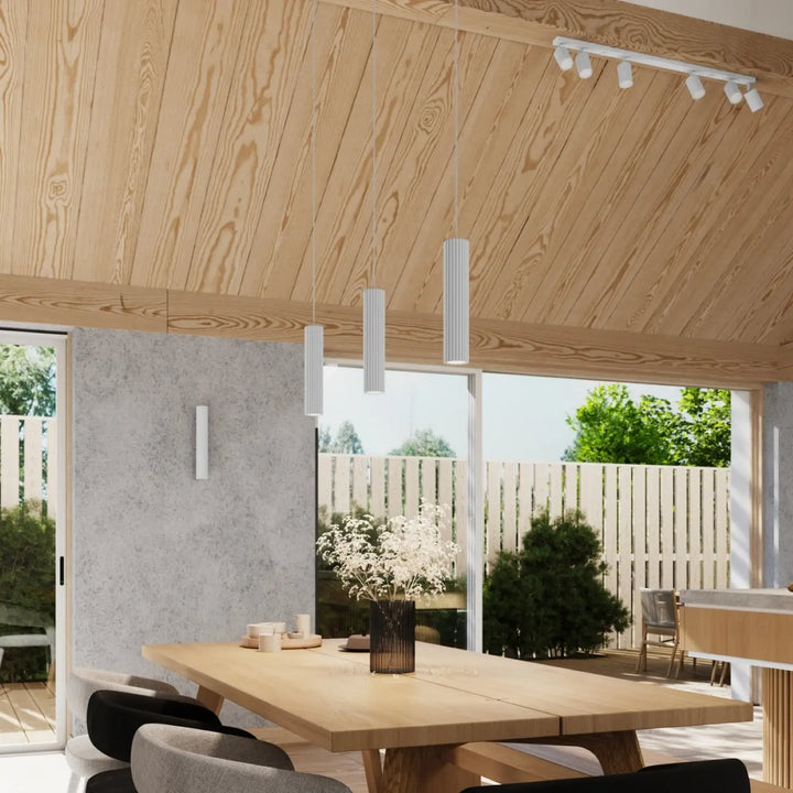 Modern plafonnier karbon allie blanc en cylindre suspendu avec ampoules gu10 interchangeables design minimaliste