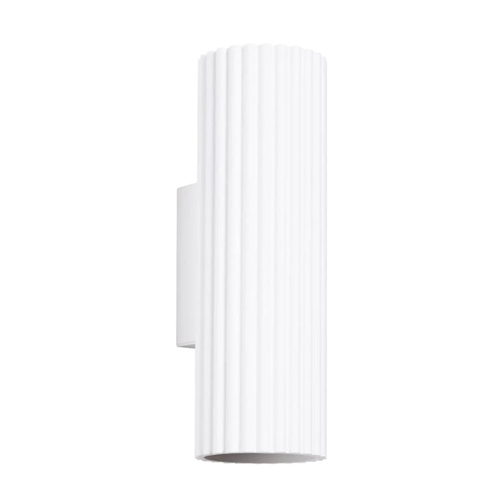 Applique murale karbon 20 blanc en céramique flûtée avec design minimaliste et ampoules gu10 interchangeables