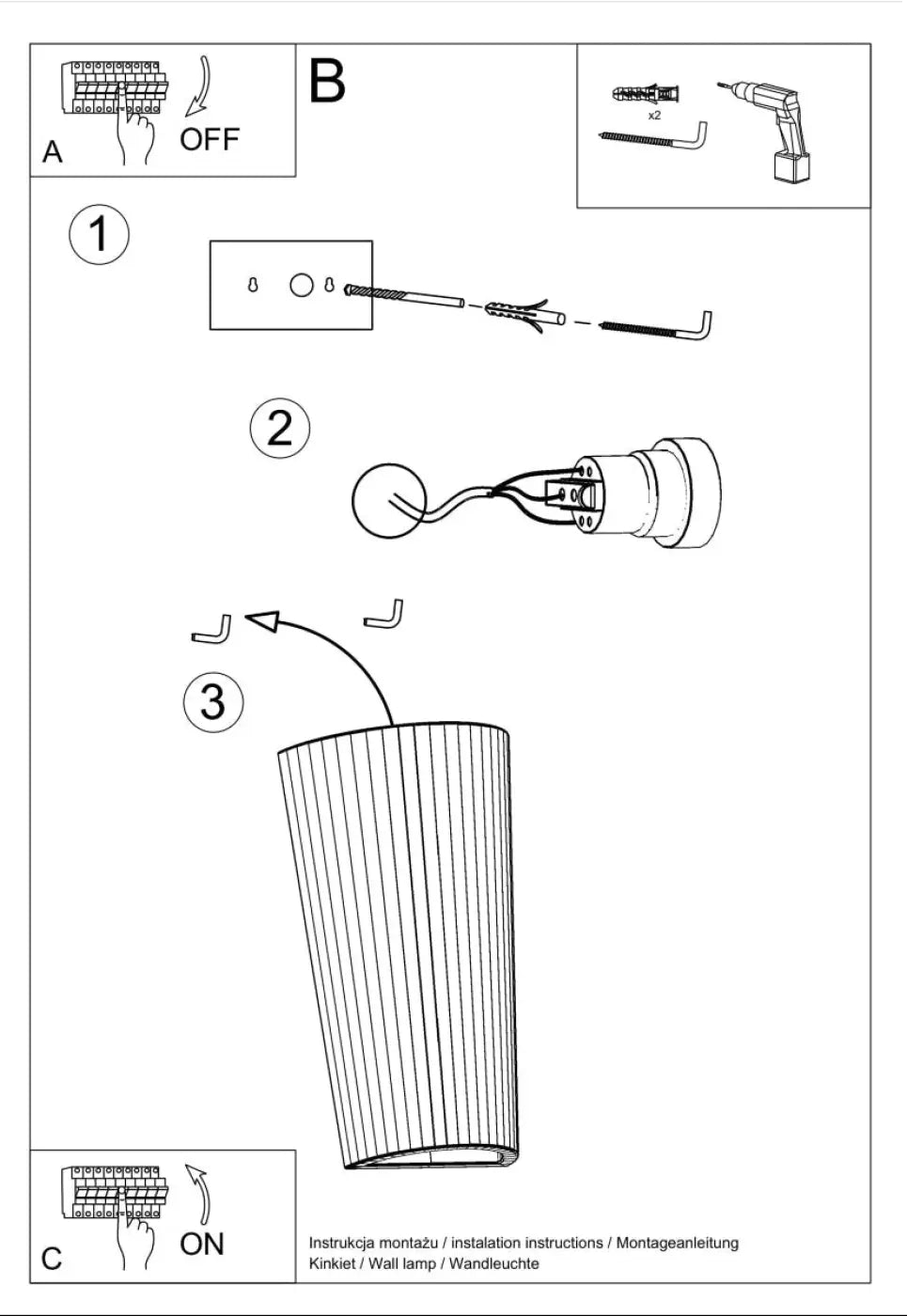 Schéma d'installation du luminaire
