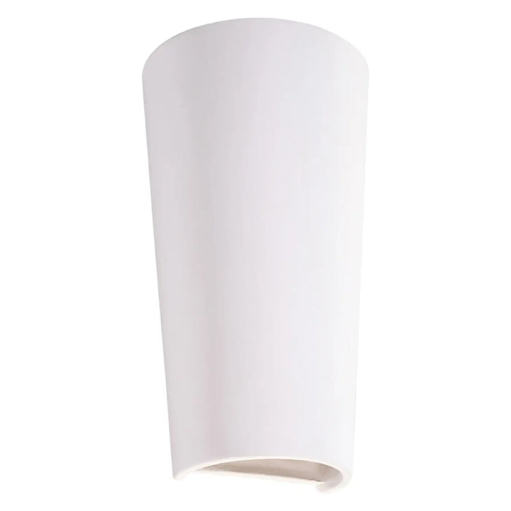 Applique murale lana en céramique blanche cylindrique avec finition matte et texture plâtre structuré