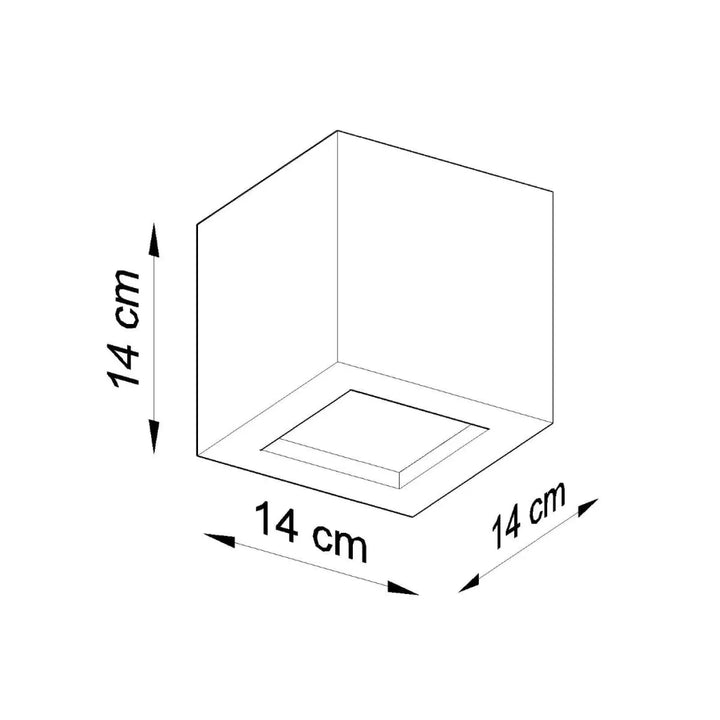 Applique murale céramique leo blanche avec base carrée encastrée 14 cm cube moderne en céramique