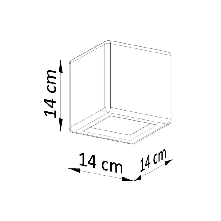 Applique murale céramique moderne nesta avec récipient en verre transparent cubique de 14 cm offrant une belle lumière