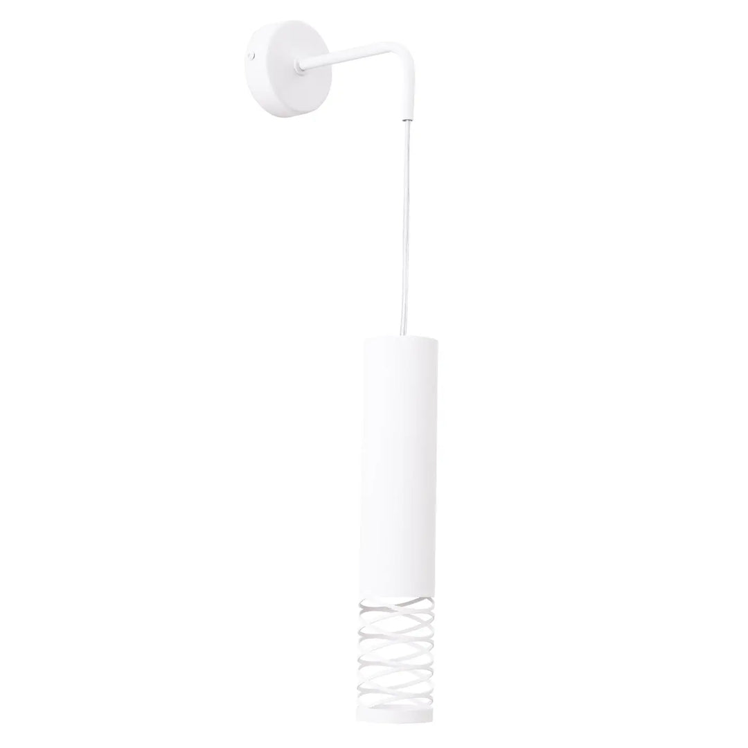 Applique murale blanc avec accent métallique en spirale offrant un effet visuel unique et une finition originale