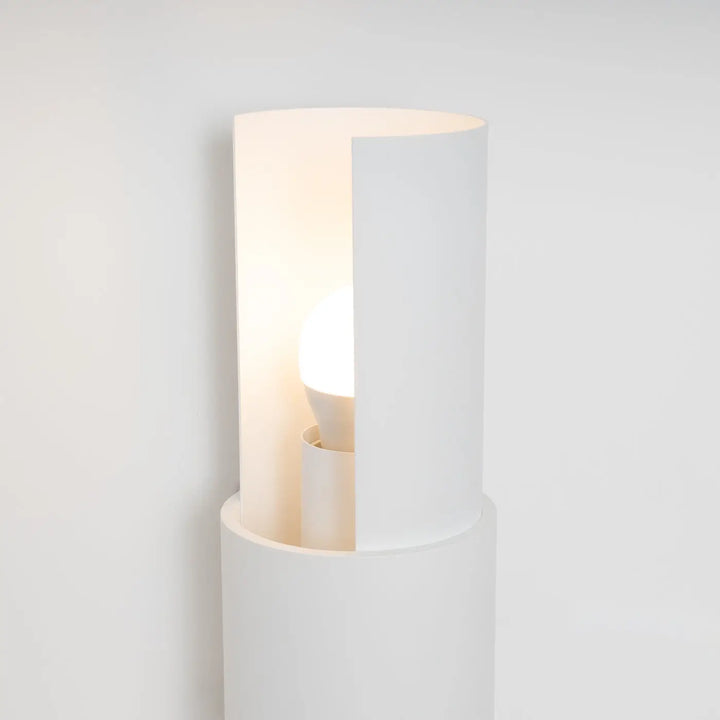 Applique murale lampe flash blanc en forme cylindrique minimaliste avec conception unique et lumière chaude diffuse
