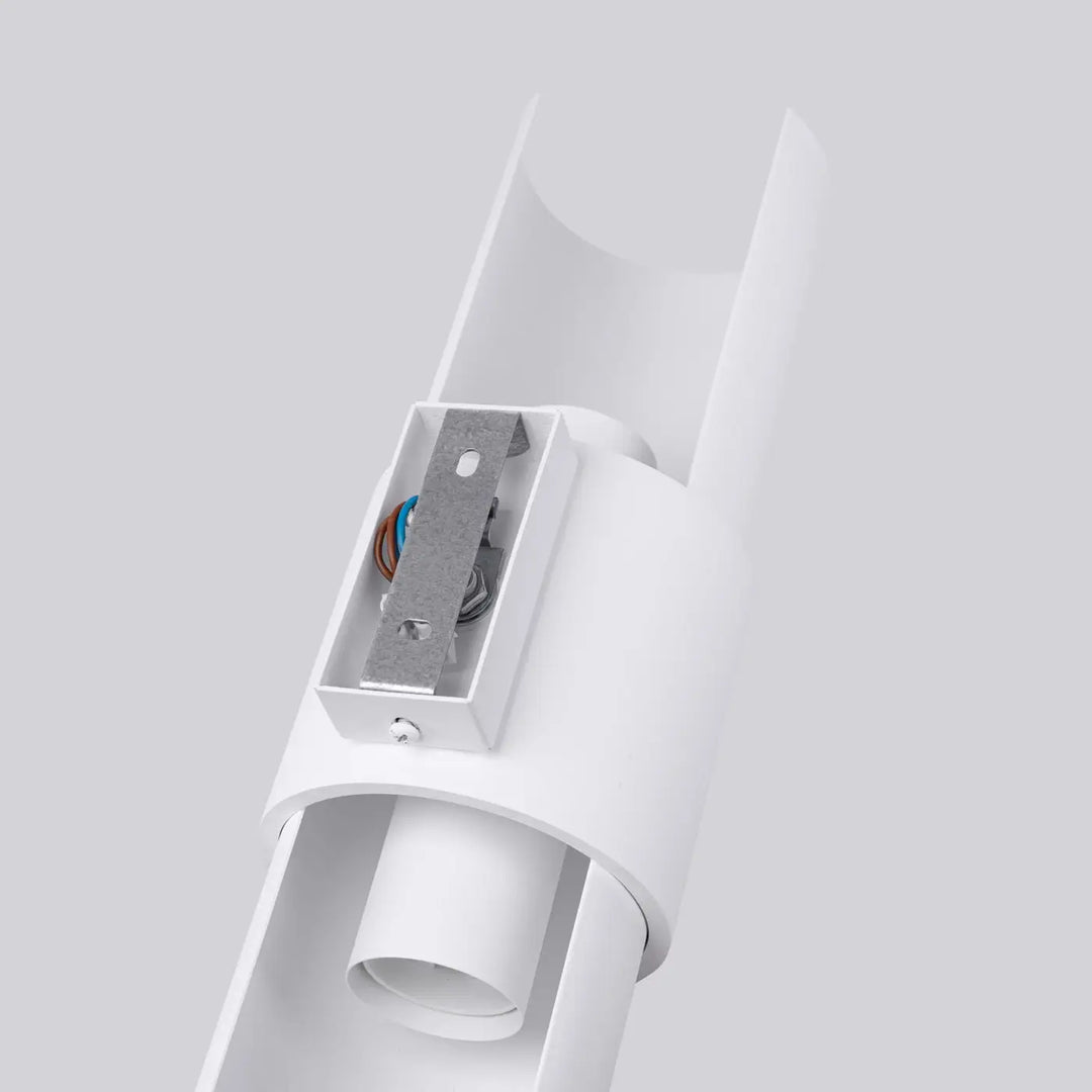 Applique murale flash 2 blanc avec fixation métallique et câblage visible conception unique lampe flash